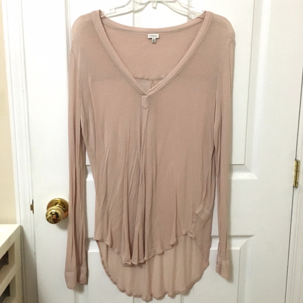 Babaton Light Pink Long Sleeve Blouse